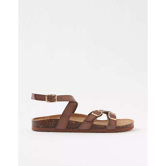 aerie Shoes - Aerie Women's Ankle Wrap Sandal Medium Brown Size 10